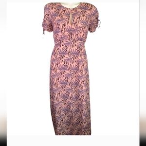 Madewell 100% Silk Oasis Palm Print Maxi Lined Dress 8